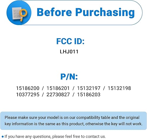 Miniatura 3 de Llavero de repuesto para automóvil de entrada sin llave para Chevy Chevrolet Silverado Tahoe Avalanche Equinox SSR SuburbanGMC Sierra YukonCadillac
