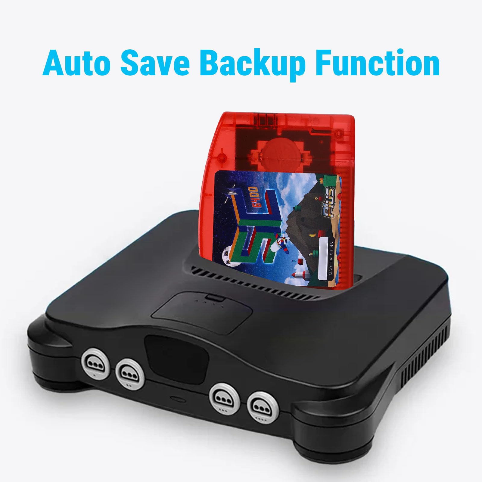 GOWENIC Cartuccia di Gioco Retro HD N64 da 64 MB |Scheda di Lettura Rapida Open Source con Salvataggio Automatico per Console N64 (Rosso Trasparente)