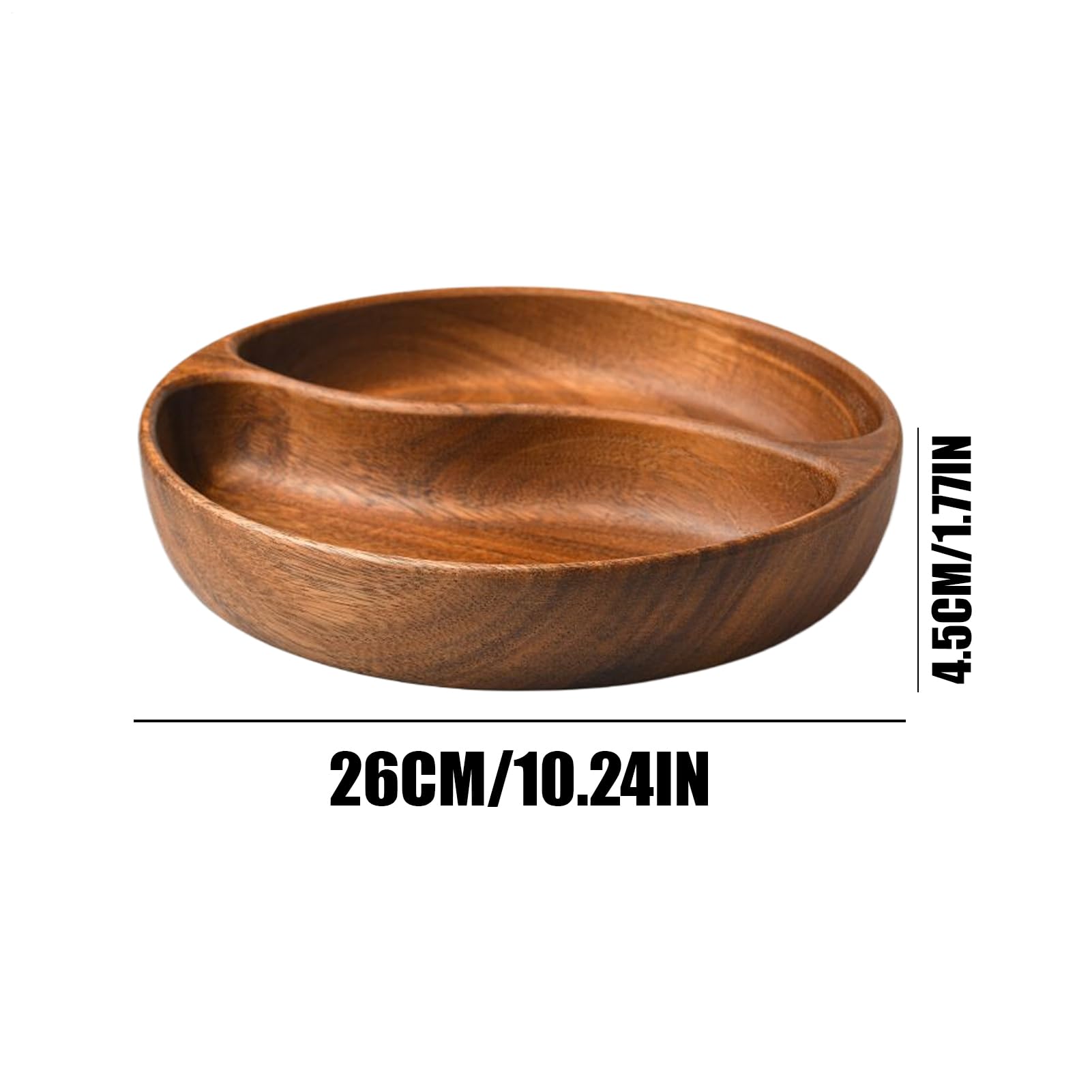 Generico Ciotole in Legno Con 2 Scompartimenti Decorativo Rustico | Porta Ciotole Da Insalata E Alimenti Per Noci Ciliegie Insalata Frutta Caramelle Biscotti Cucina Bancone Casa Ufficio Bar