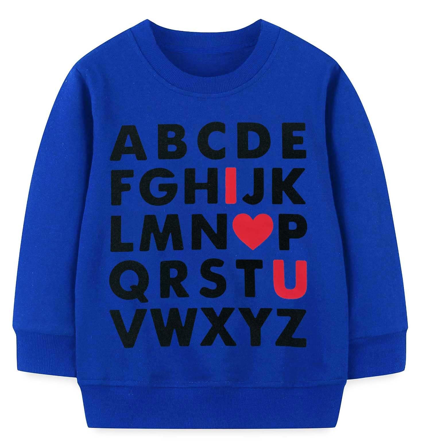 Mrocioa ABC I LOVE U Sweatshirt Toddler Boys Girls Shirt Kids Valentine's Festival Outfit Long Sleeve VDAY Tops