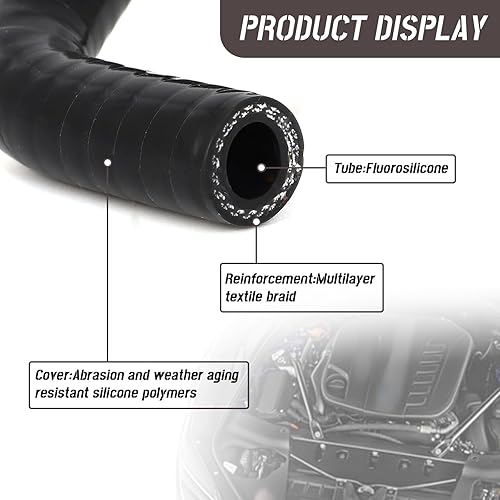 Miniatura 4 de 06-009-50005 Kit de manguera de reparación de línea de refrigerante (4 mangueras 13 abrazaderas 3 accesorios en T de latón) compatible con motor BMW