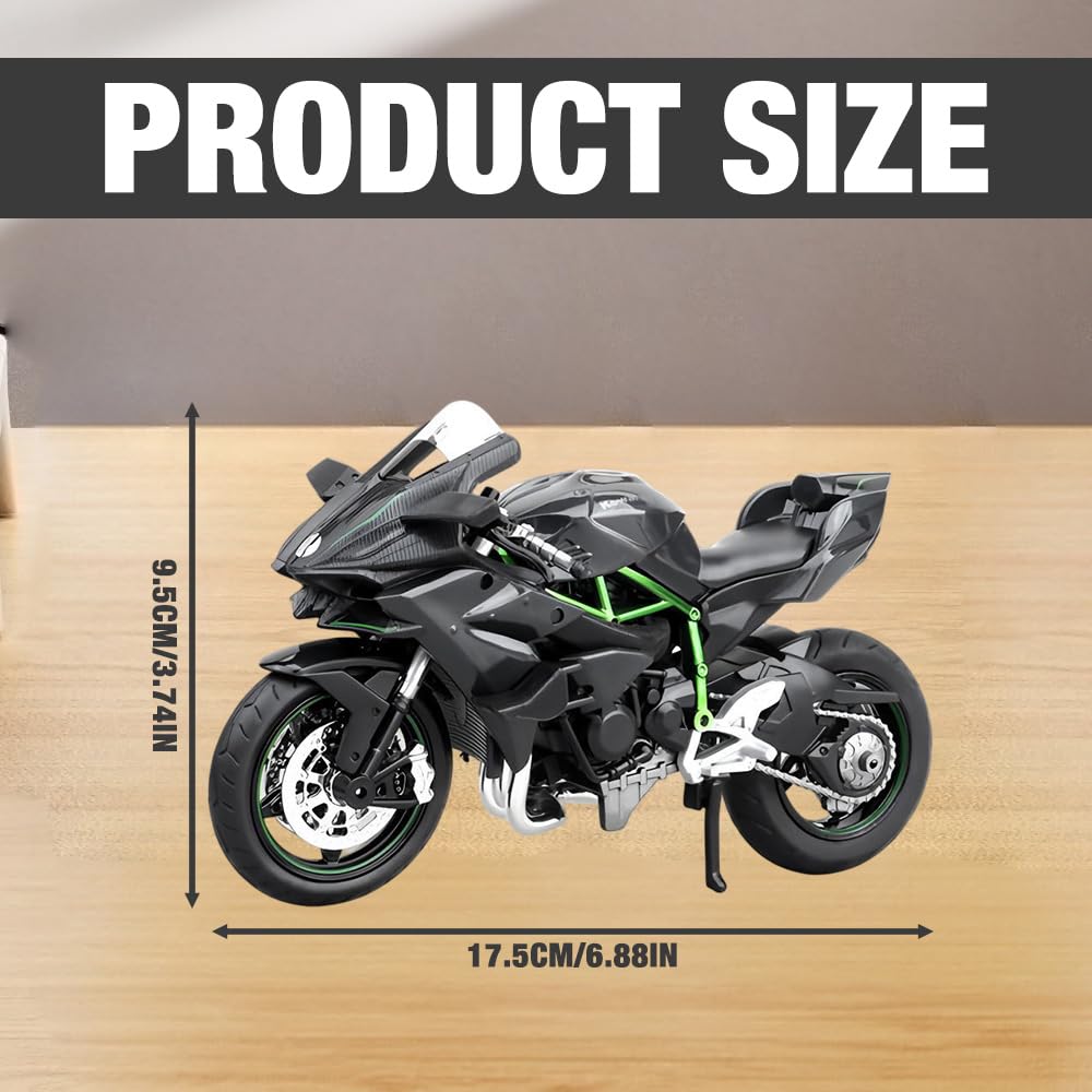 XEERUN 1:12 Motorcycle Model, Diecast Motorcycle Model, Mini Motorbike Toy with Suspension and Free Roller - Image 2