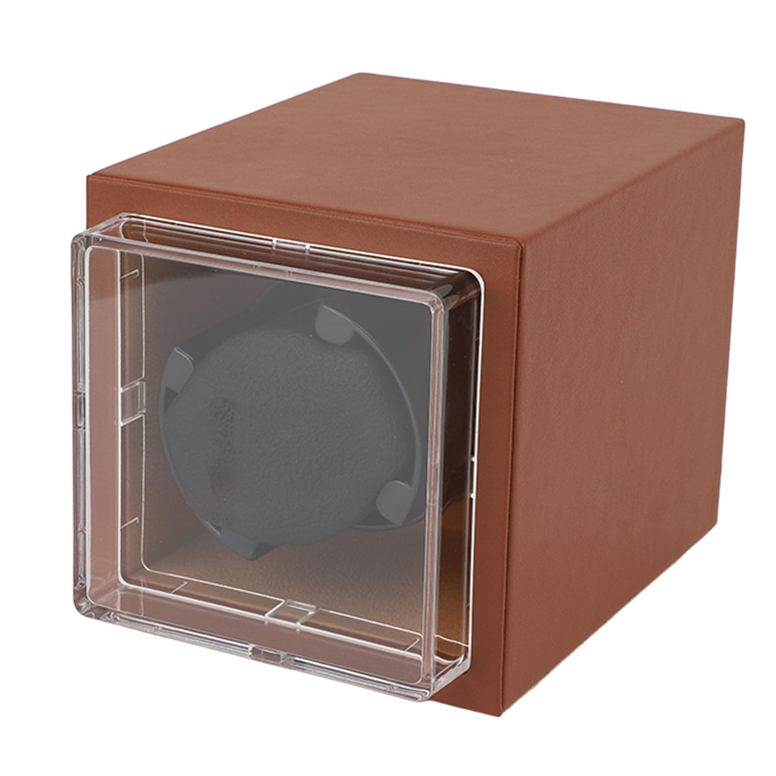 Remontoir automatique pour montre unique, boîte de remontoir pour montres automatiques, 5 modes de rotation avec lumière LED, alimenté par USB et batterie, boîte de rangement (Brun)