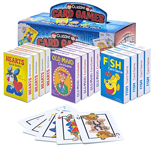 12 juegos de cartas clásicos para niños, paquete múltiple