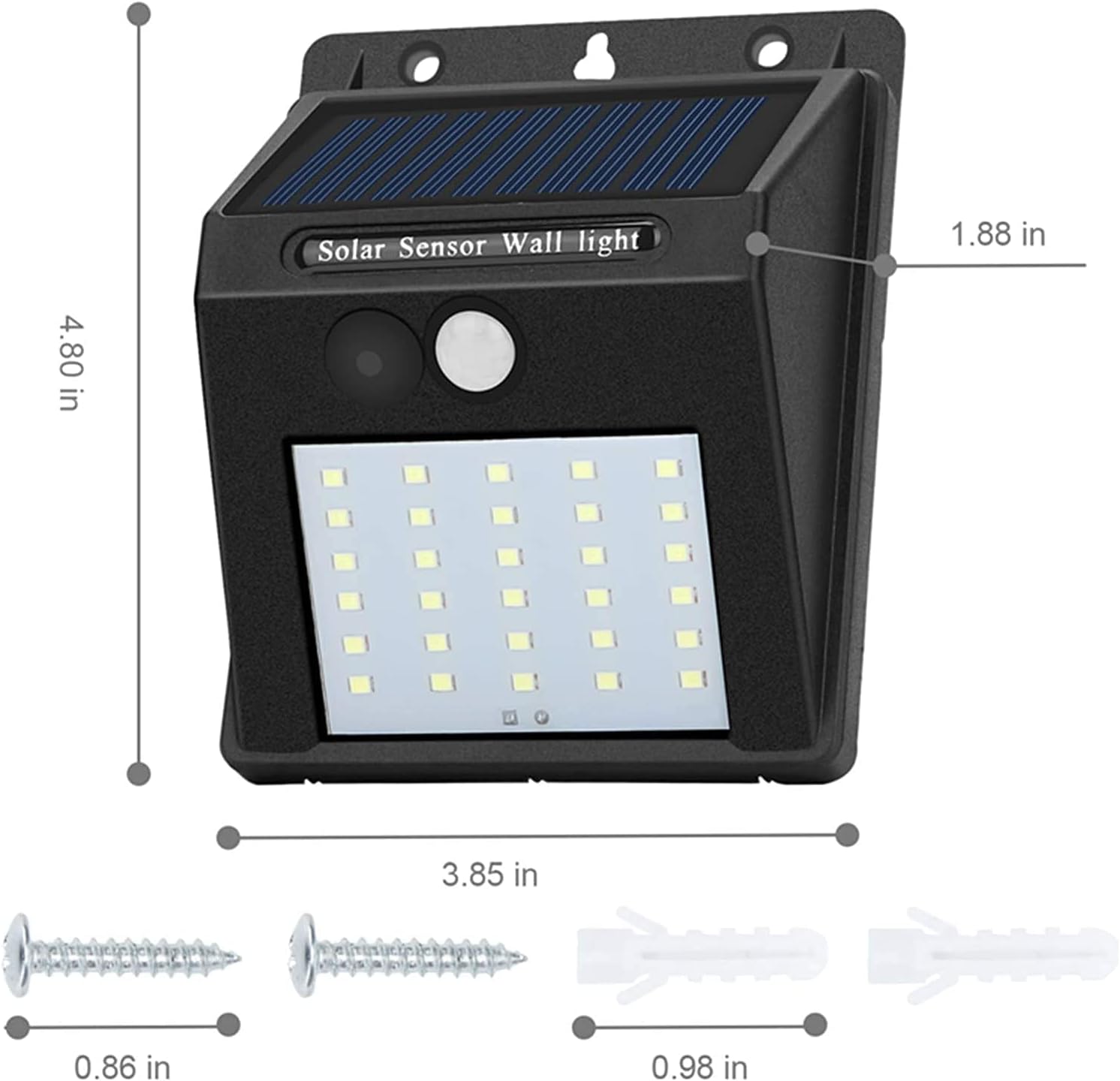 JHBOX Solar Powered Motion Lights 30 LED, Solar Outdoor Lights Motion Sensor Waterproof Luces Solares para Exteriores, Solar Sconce Lights Outdoor for Home Safety Christmas Gifts (1 Pack)