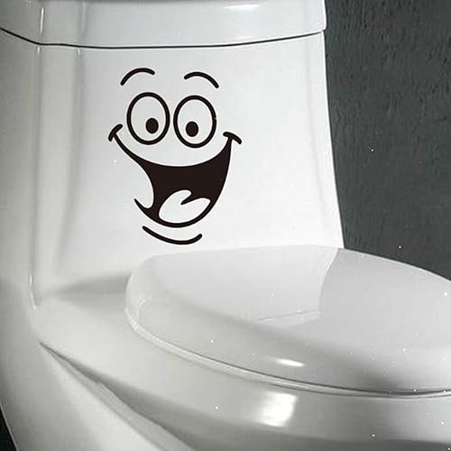 Miniatura 3 de Calcomanías para inodoro con cara sonriente, calcomanías de pared de asiento, mini calcomanías de pared de carga para sala de estar, dormitorio,