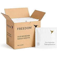Freedom Makeup Remover Wipes for Face, Individually Wrapped - Unscented Makeup Wipes for Sensitive Skin, Natural Ingredients, Travel, Hotel and Gym Use 500 Count Bulk Pack