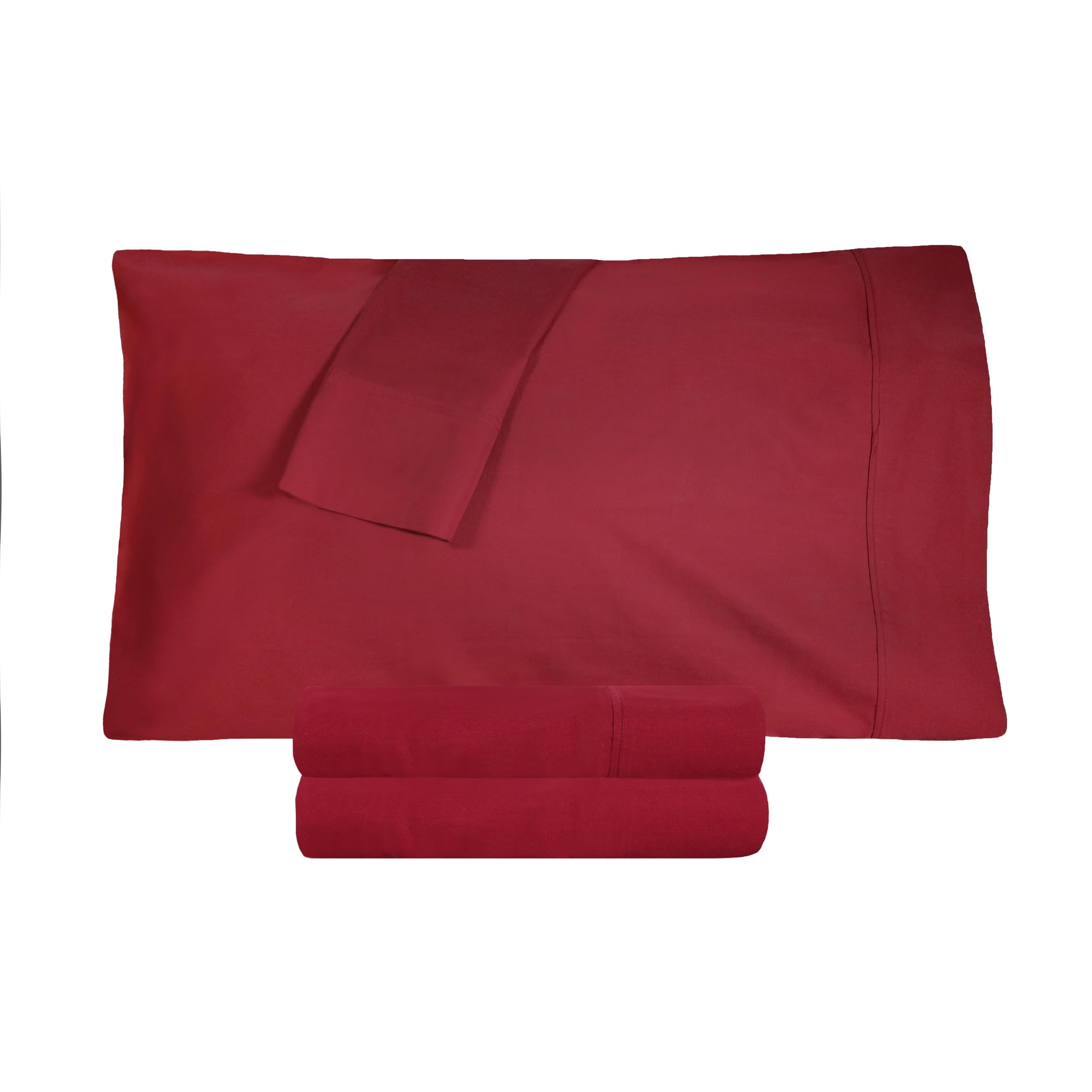 Superior Set di lenzuola in percalle di cotone a 300 fili, morbide come la seta, lenzuola rinfrescanti, lenzuola traspiranti, 1 lenzuolo con angoli elasticizzati con tasca profonda, 1 lenzuolo piatto,