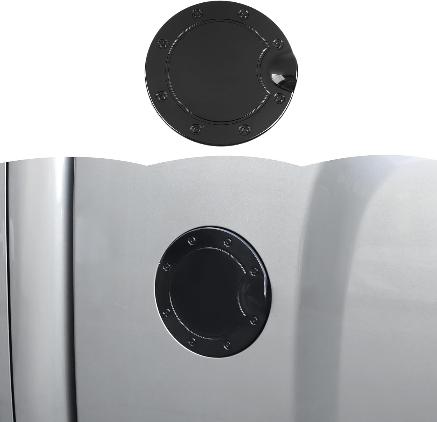 RT-TCZ Fuel Filler Gas Tank Door Cap Cover Trim Decoration Exterior Accessories for Chevy Silverado 2007-2013,for GMC Sierra 2007-2013 (Black)