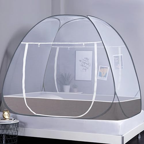 Omont Tienda de campaña de red desplegable con parte inferior, diseño plegable para dormitorio y viajes al aire libre, fácil de instalar y lavar