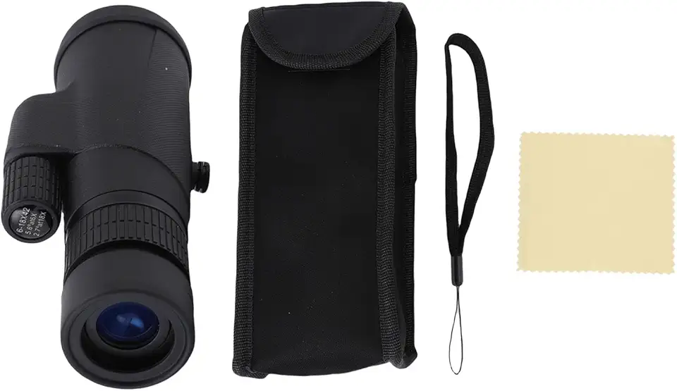 RiToEasysports Telescópio Monocular, Monocular de Alta Potência Com Zoom de 6x a 18x Com Lente Totalmente Multirrevestida e Armadura de Borracha para Observação de Pássaros, Caça,