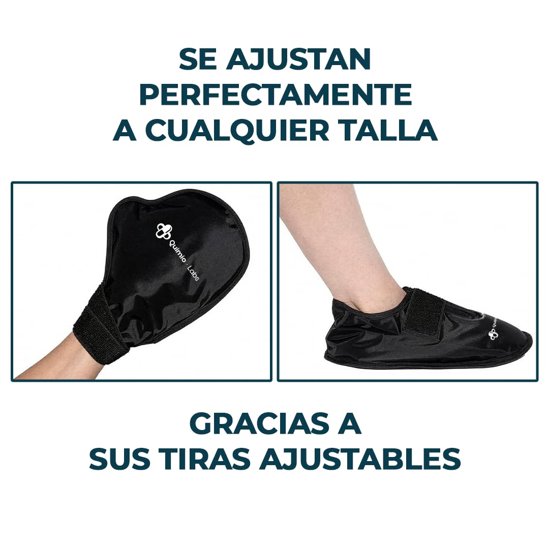 Kit Quimioterapia Guantes y Calcetines de Gel Frío para Manos y Pies | Ayuda a Reducir Molestias y Sensibilidad | Bolsa Isotérmica Incluida | Reutilizable | Negro