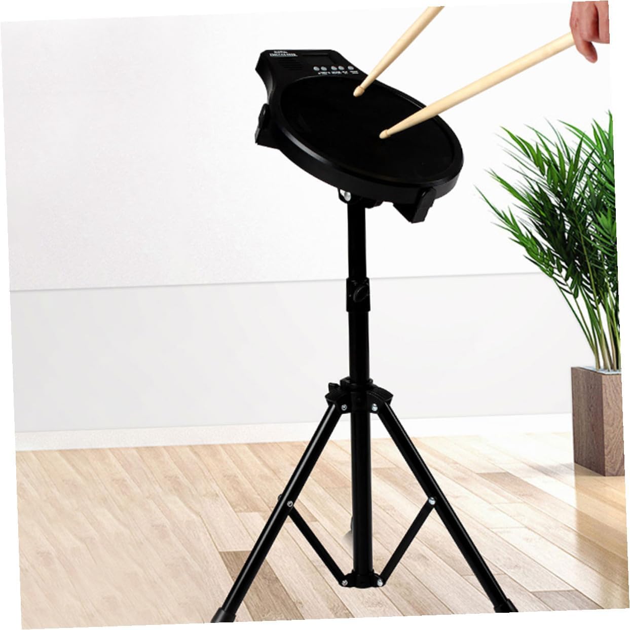 Adjustable Dumb Drum Stand Practice Pad Rack Holder for Beginners Height Snare Drum Bracket with Iron and Abs Construction Stable Storage