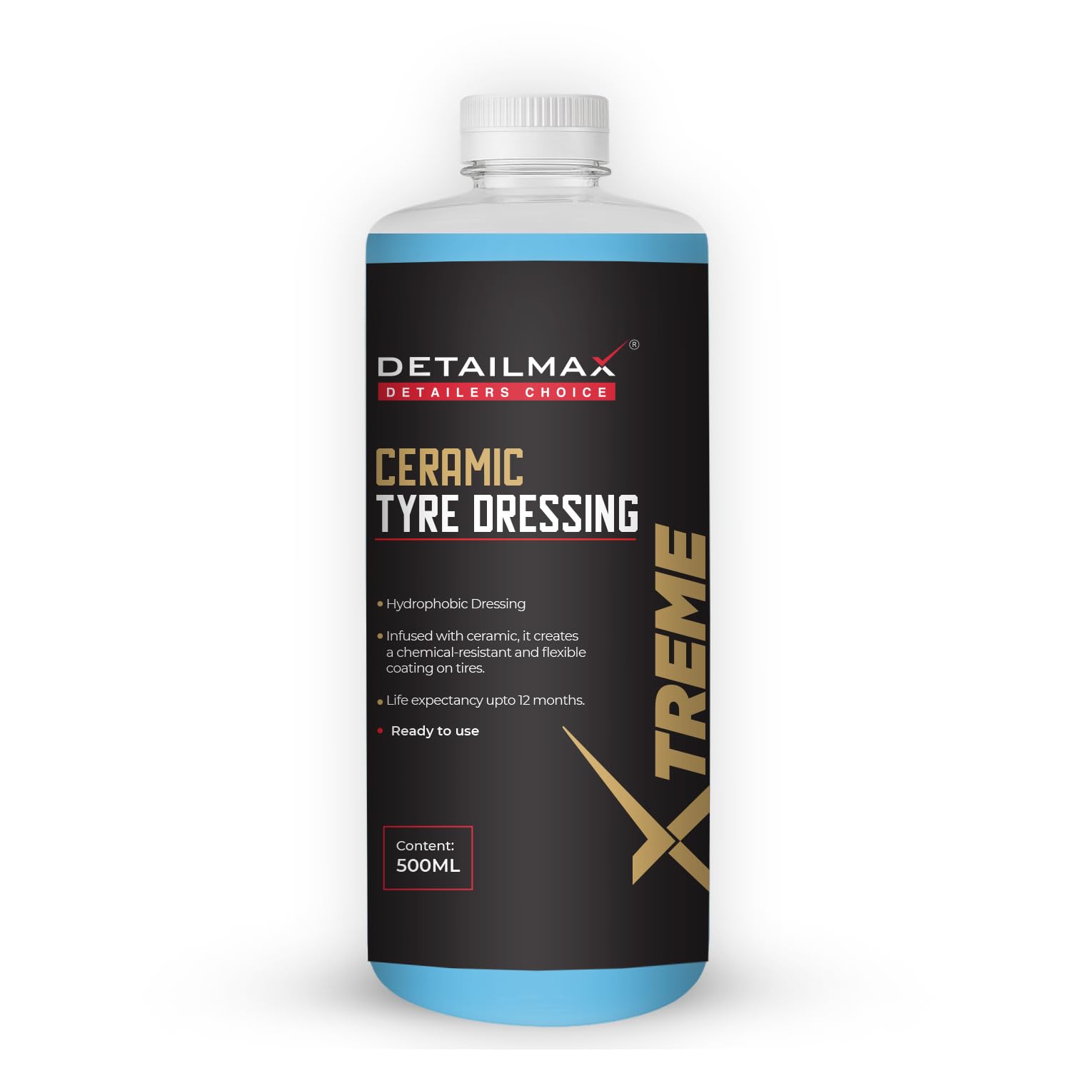 DETAILMAX Xtreme Ceramic Tyre Dressing – Long-Lasting Hydrophobic & Glossy Tire Coating 500 ML – Chemical‑Resistant, Flexible Formula-picture-44