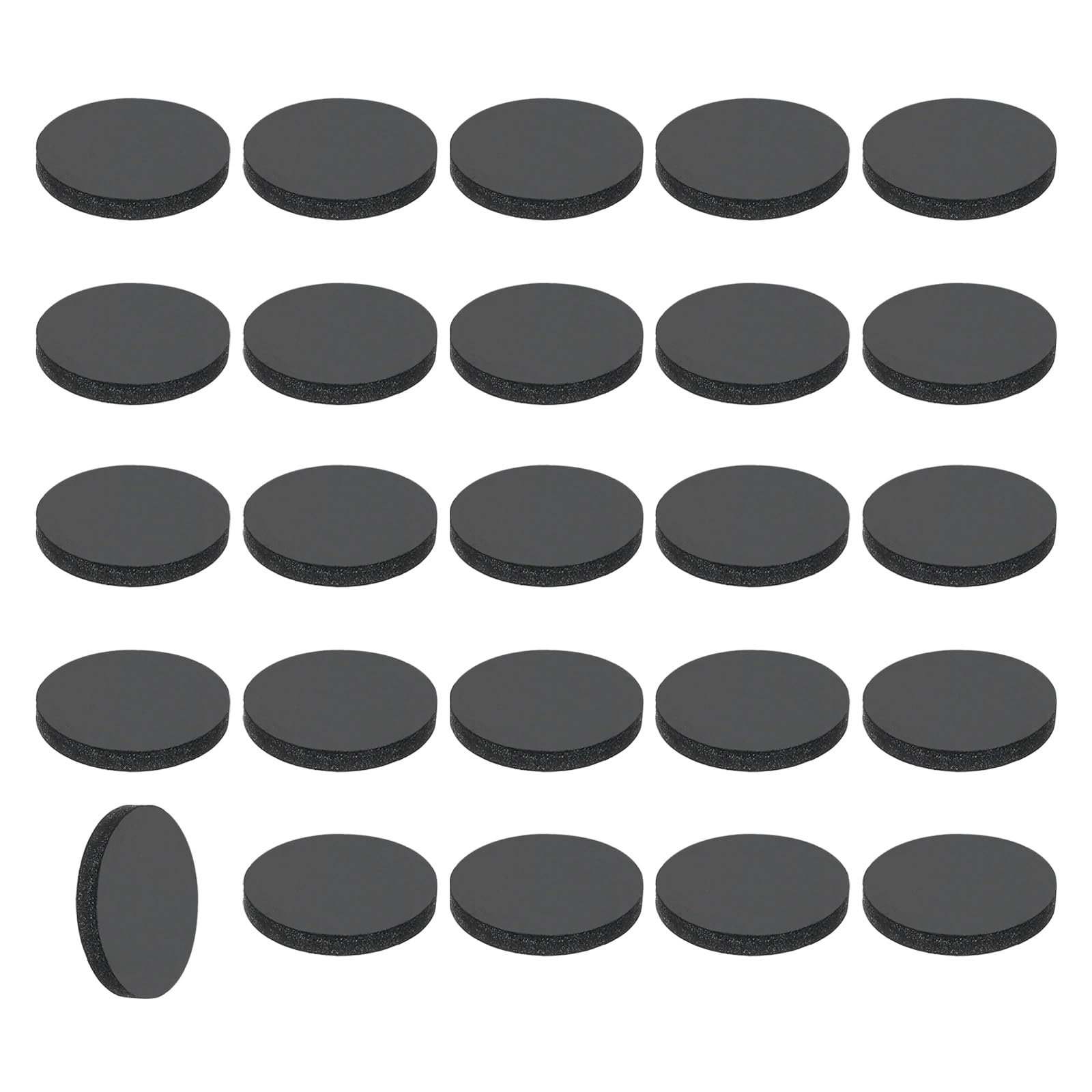 sourcing map 25Pcs Rubber Solid Discs Washers, 10mm OD x 1.5mm Thick Anti Slip Bumper Pads Non-Adhesive Rubber Spacers Flat Round Gasket Pad for Furniture Appliances DIY Craft, Black โ image 1