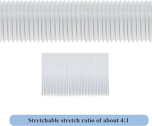 Miniatura 4 de Amylove Manguera de recogida de polvo de PVC pesado de 2.5 pulgadas, 10 pies, manguera flexible de PVC transparente con bobina de alambre de acero