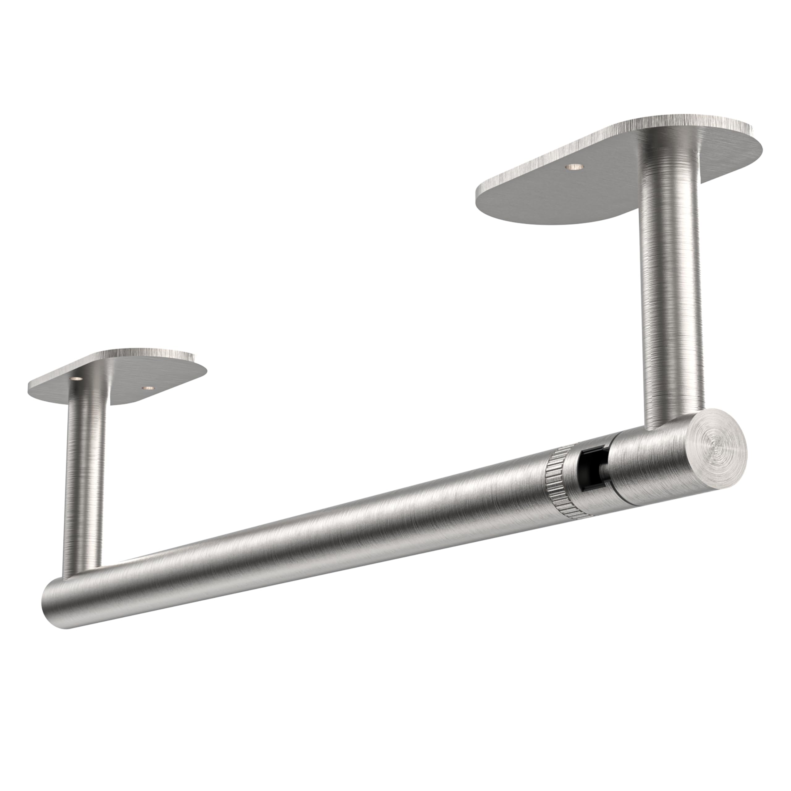 Ruacq Towel Paper Holder Self Adhesive Double Post Pivoting Round Base Under Cabinet Paper Towel Holder for Kitchen