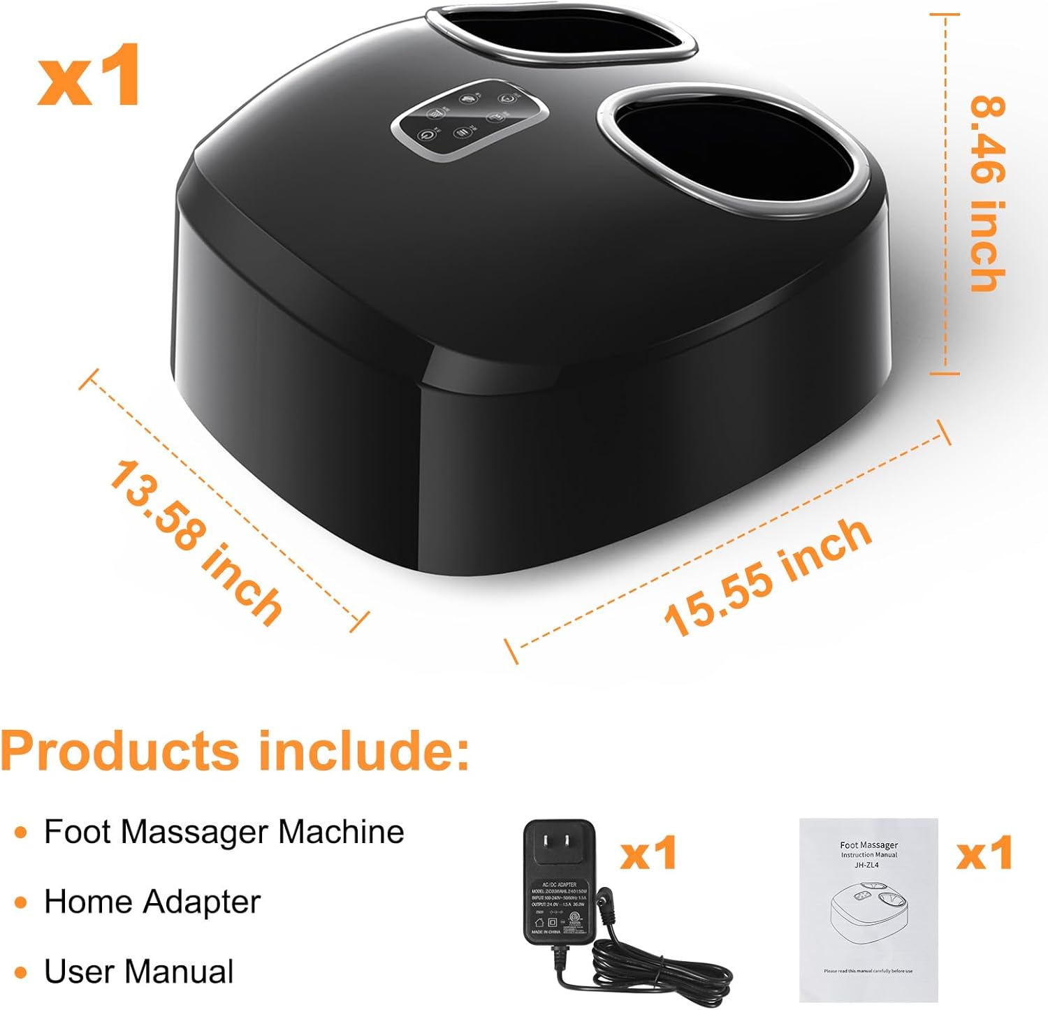 Shiatsu Foot Massager with Heat Feet Massager for Plantar Fasciitis, Neuropathy with Air Compression, Deep Kneading, Multiple Modes & Adiustable Intensity, Gifts for Women Men, Size 13