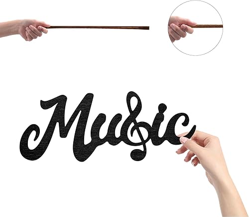 Miniatura 3 de CREATCABIN Letrero musical de madera cortado con láser, decoración de pared de madera, escultura para colgar, decoración de pared para el hogar,