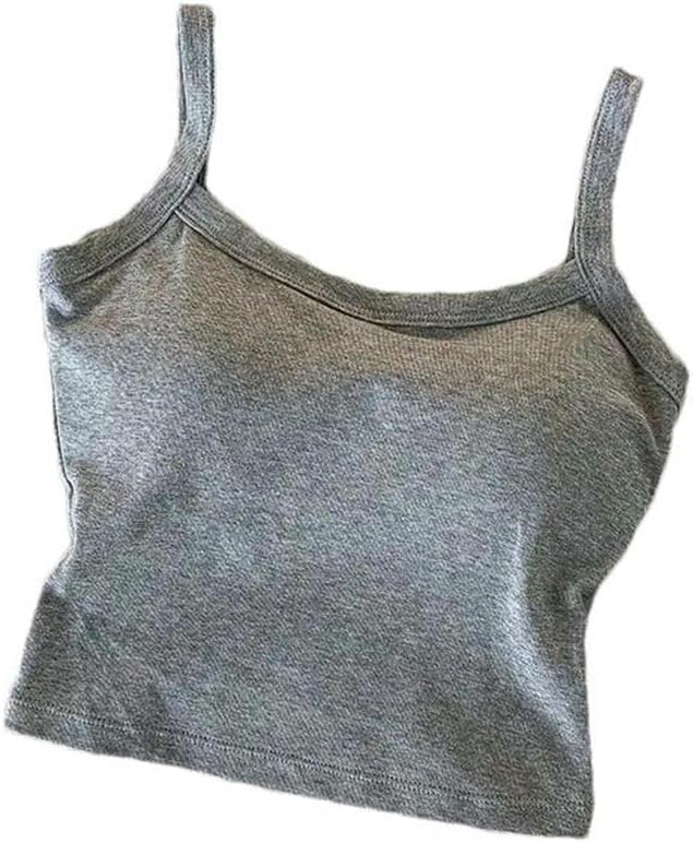 Short top Women's Sleeveless top Camisole Basic T-Shirt Vest Tube top with Chest pad Sports Style Summer Base