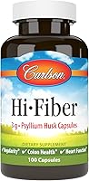 Vista 1 de Carlson - Hi-Fiber, 0.11 oz, Cápsulas de cáscara de psyllium, regularidad, salud del colon y función cardíaca, 100 cápsulas