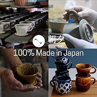 Vista 8 de Asayu Japan Lotus Incense Holder for Sticks 4.1 inch (105 mm), Traditional Made in Japan Ceramic Ash Catcher and Brass Incense Burner Set - Navy