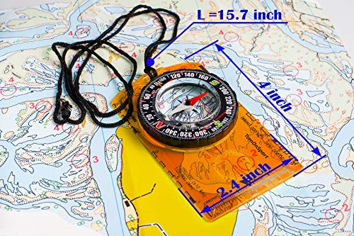 Orienteering Compass Hiking Backpacking Compass | Advanced Scout Compass Camping Navigation - Boy Scout Compass For Kids | Professional Field Compass For Map Reading - Best Turnonsport Survival Gifts #TOP3