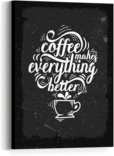 JANLAN Arte de pared con texto en inglés Coffee Makes Everything Better (Café hace que todo mejor), carteles de pared para cafeterías, accesorios de disponible en Yaxa El Salvador