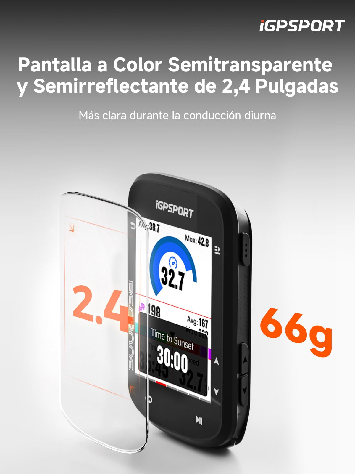iGPSPORT BSC200S GPS Ciclocomputador, Navegación, Monitorización de Movimiento, Reanudación de Ruta, Impermeable IPX7