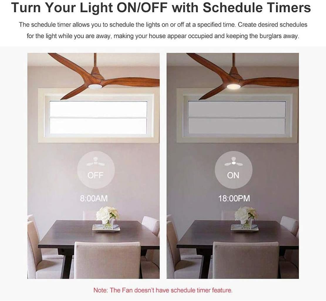 QIACHIP Upgraded WiFi Universal Ceiling Fan Light Remote Control Kit with Mute, Timing Function, Wireless APP Controllor Compatible for Alexa 2 Pack