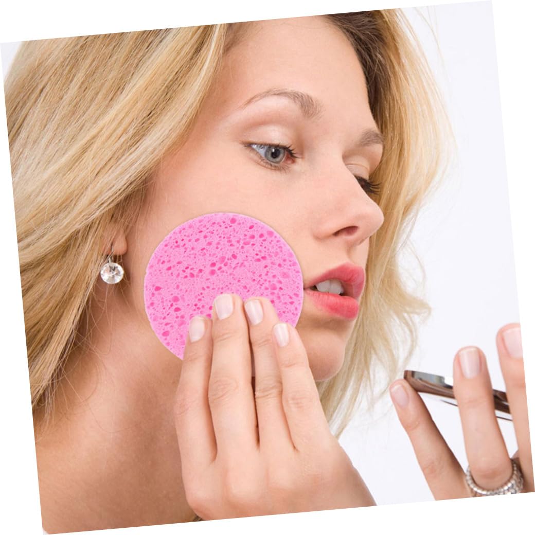 FRCOLOR 90 esponjas de limpieza de pulpa de algodón, esponja de limpieza facial para maquillaje, esponja de limpieza facial redonda, arcilla limpia