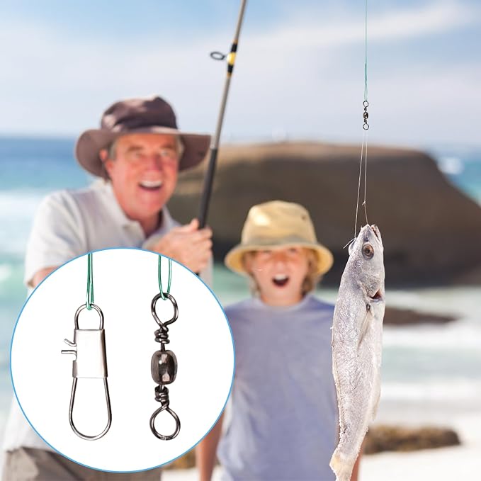 30 piezas de líderes de pesca acero inoxidable verdes miniatura 6