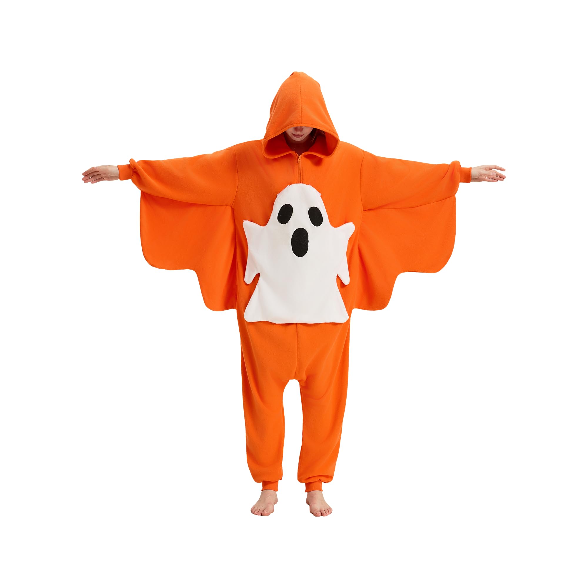 Halloween Onesie Adult Ghost Face Pajamas Ghost Costume Women Cosplay Suit