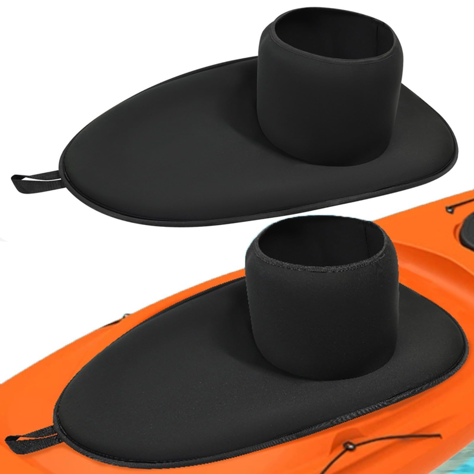 Per Kayak Spray Deck Neoprene Impermeabile Gonna 90x52cm Pozzetto Copertura con Maniglia a Sgancio Rapido