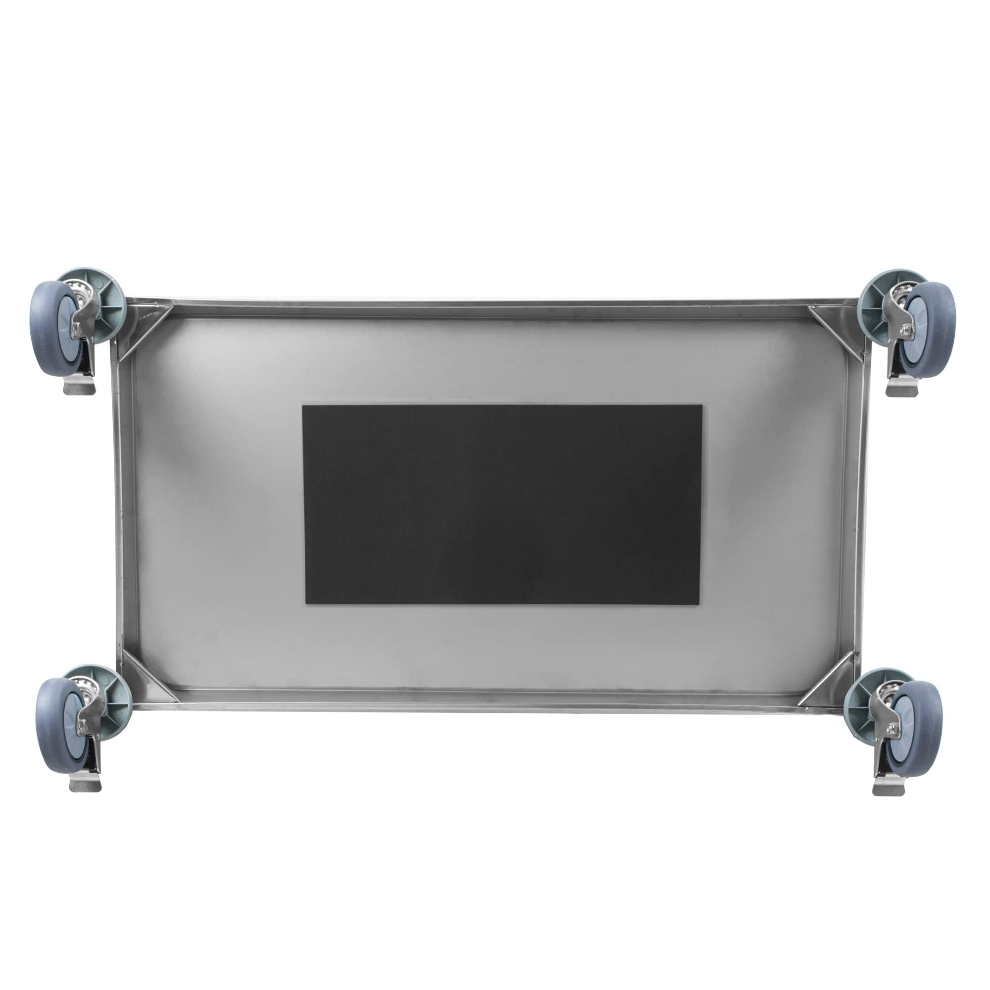 Mahlzeit Carro de Servicio de Acero Inoxidable con 3 Estantes | 101,5 x 95 x 48,5 cm | Carrito de Servicio con 4 Ruedas y Frenos de Bloqueo | Carrito de Restaurante con 3 Niveles | Almacenamiento