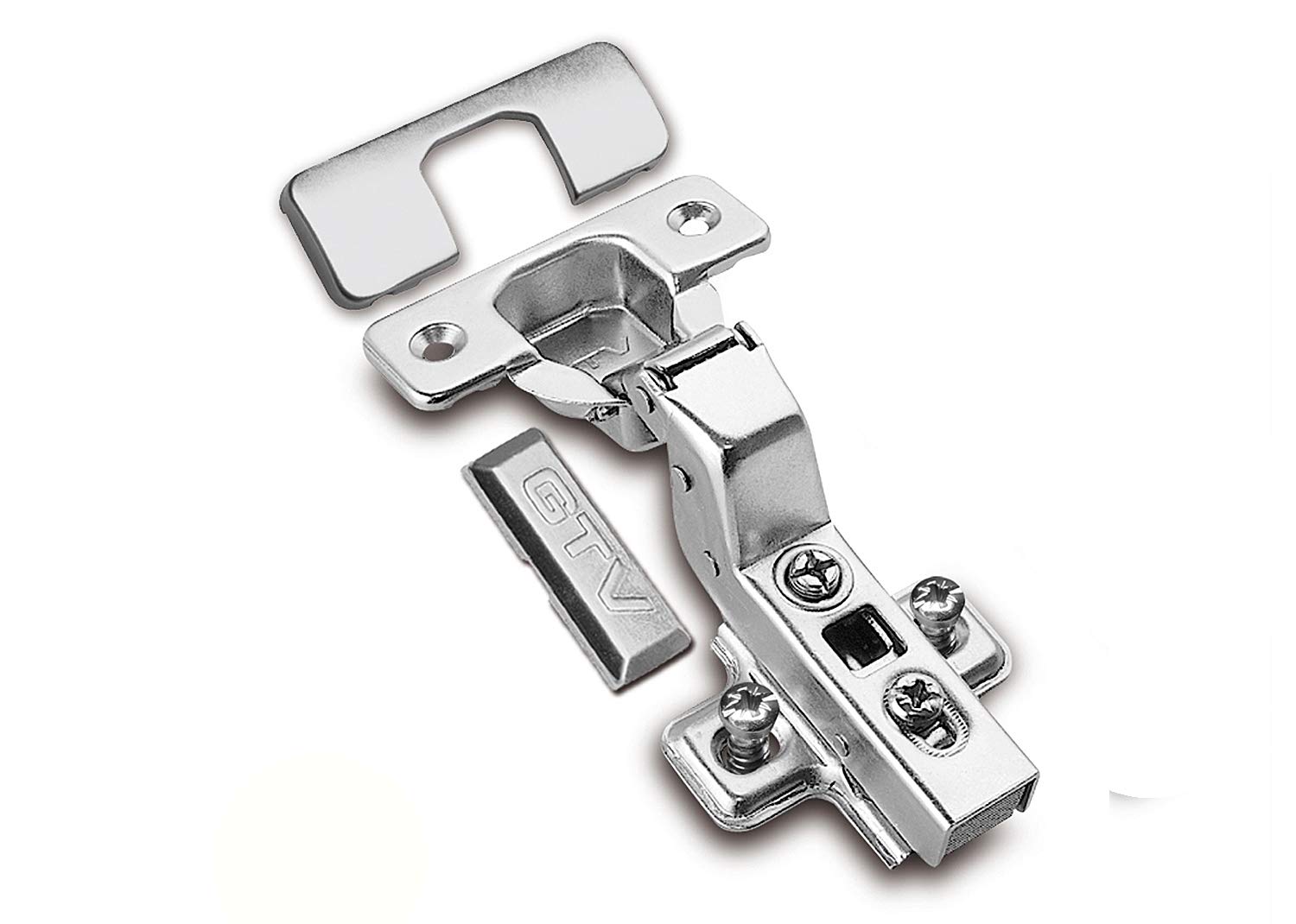 Gtv White Modern Steel Soft Close Cabinet Hinge (35Mm, Painted, Recessed)