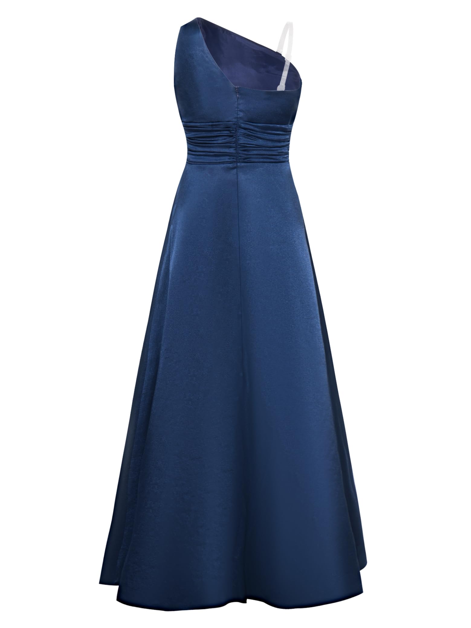 Sxiwei Vestiti Cerimonia Bambine Abiti Sposa Lunghi Abiti Damigelle Onore Fanciulle Fioriere Festa in Seta Spalla Singola con Plissé E Pietre Strass Cocktail Sera