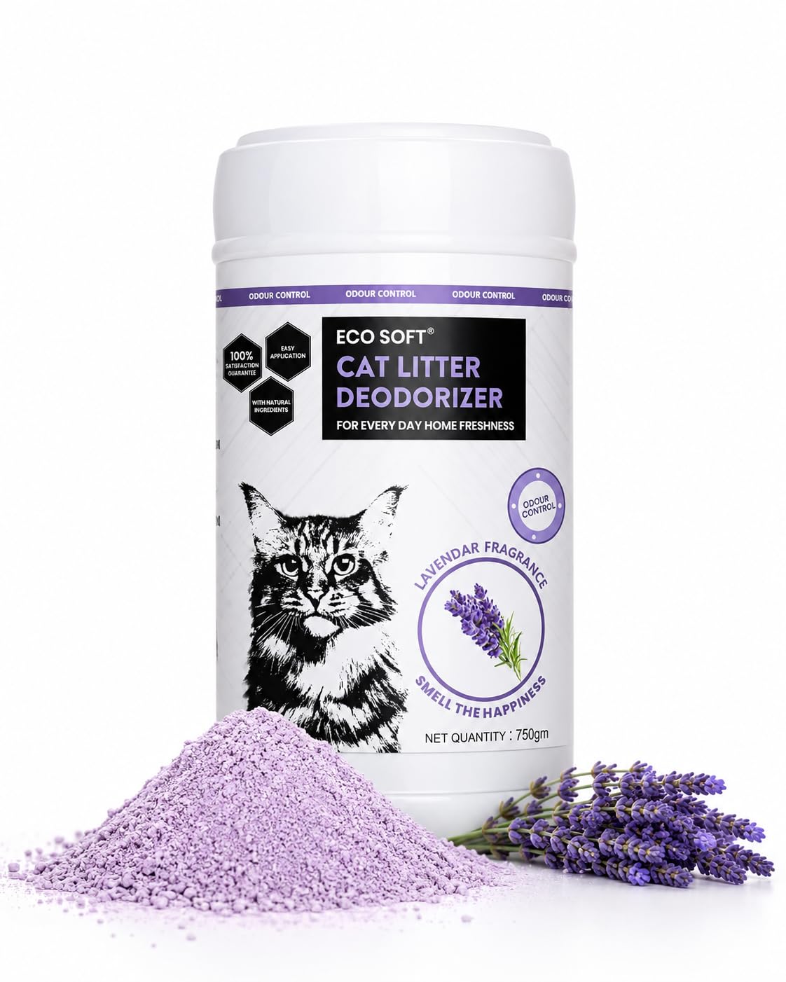 Eco Soft Cat Litter Deodorizer 750gms | Lavender Fragrance | Odour Eliminating Powder | Suitable for All Types of Litter | Longer Lasting Odour Control | Strong Cat Urine Smell Remover-image-49