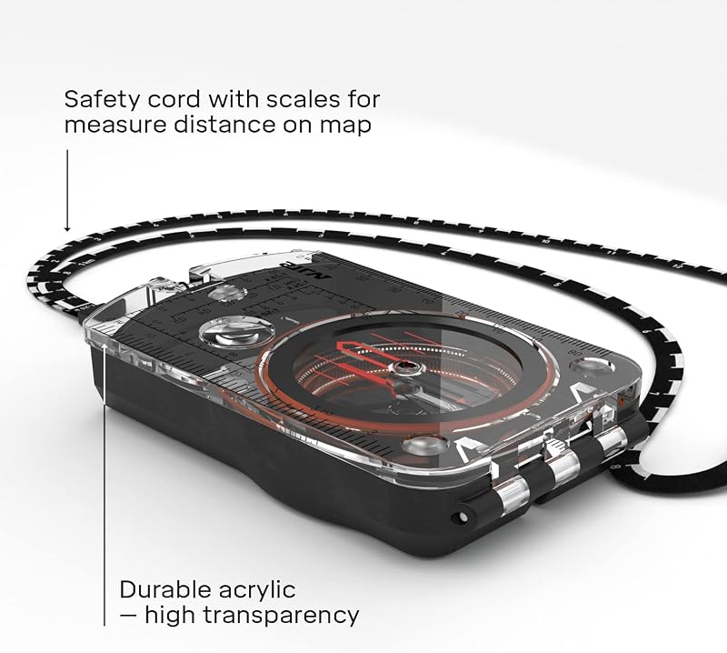 Silva Compass 4 Navigációs Iránytű Katonai Túrázáshoz - Forgatható Ház Tükörrel - 1:25k 1:50k Térképskála - Foszforeszkáló Könnyű