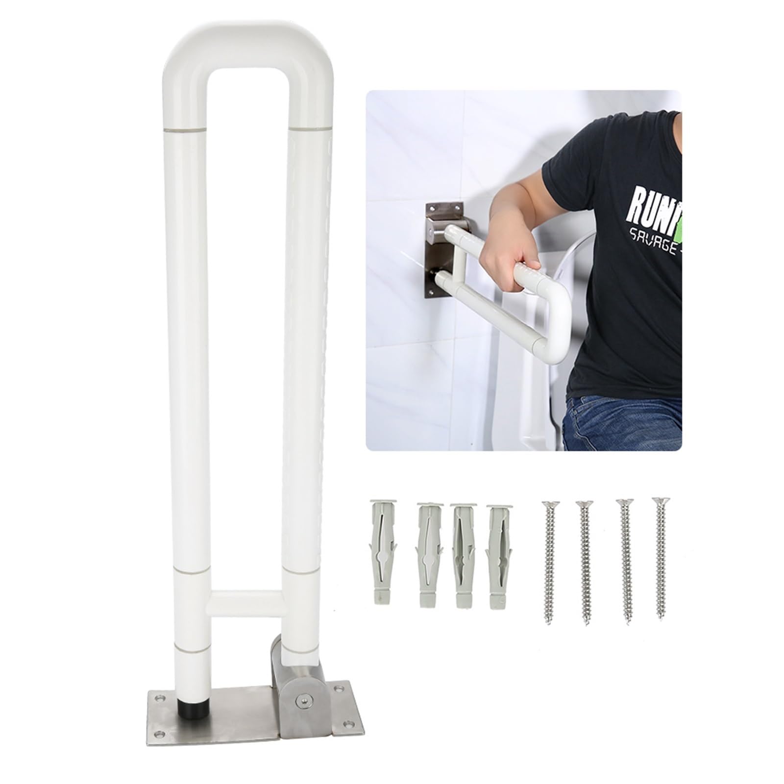 Barras de Apoyo para baños Asa de Apoyo para el baño Barra de Seguridad para Inodoro Asa de Apoyo para el baño Asidero Antideslizante para baño