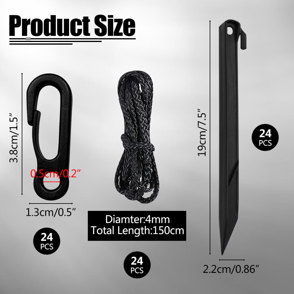 24 Sets Inflatable Stakes Replacement Set Halloween Christmas Ground Stakes Tent Stakes Tents Pegs Blow up Stakes for Inflatables Camping Tents Outdoor Camping Canopy