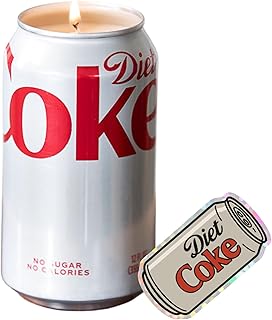 Diet Cola Soda Can Candle, Free Bonus Sticker Bundle, Cola Scent, Diet cola Merch, Gift for Birthday, Christmas, or Holiday, Unique Gift for Diet cola soda Lover, Hand Poured Soy Wax
