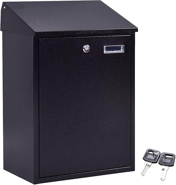 GiantexUK Wall Mounted Post Box, Large Lockable Mailbox with Keys, Weather Resistant Letterbox