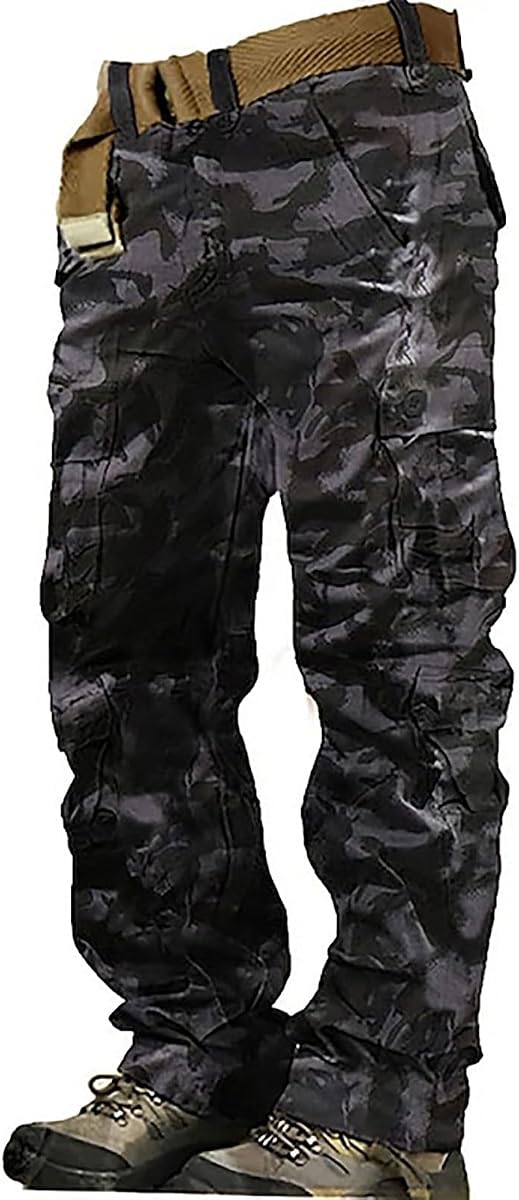 Pantalones tácticos elásticos para hombre, pantalones cargo Ripstop resistentes al agua, pantalones de senderismo de trabajo ligeros de algodón para exteriores