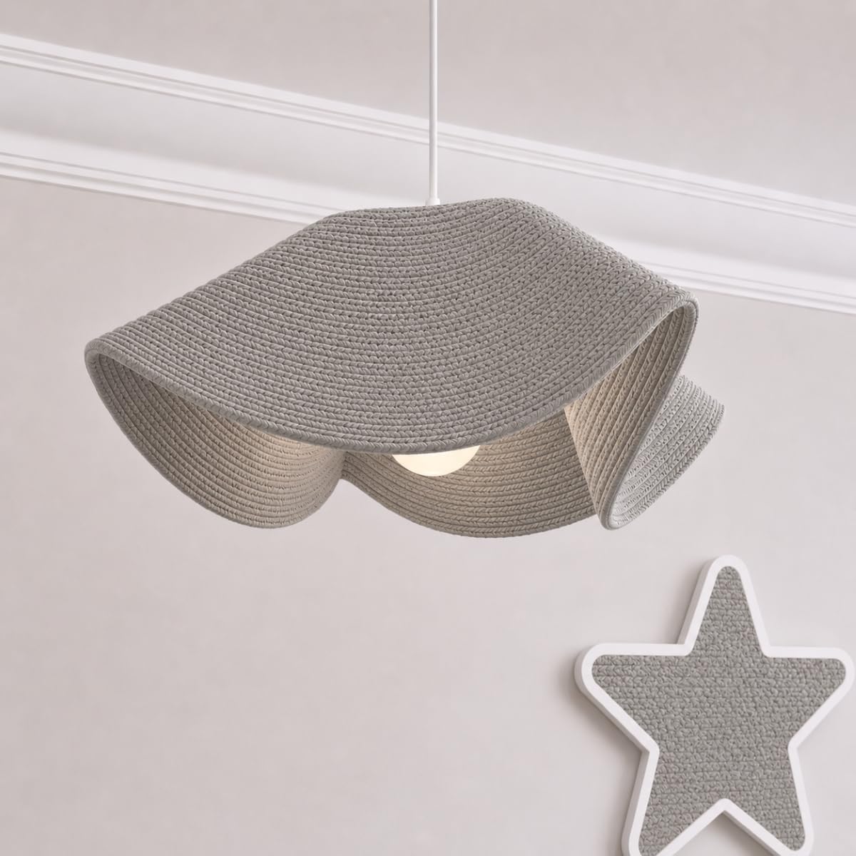 CGC Lighting Indoor Ceiling Lampshade Easy Fit Pendants Childrens Kids Bedroom Playroom Toy Room (Grey Large)