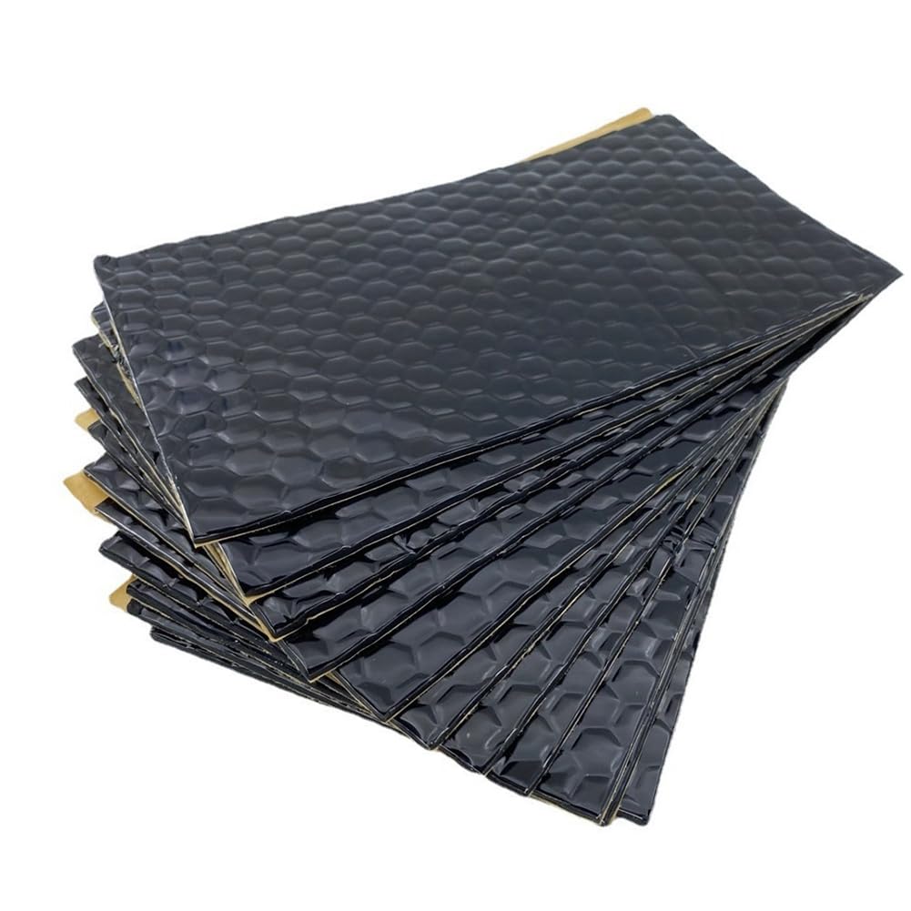 Littimoon 10PCS Car Sound Deadening Mat, 2mm Car Noise Reduction Self-Adhesive Soundproofing Pad for Various Car Bodies