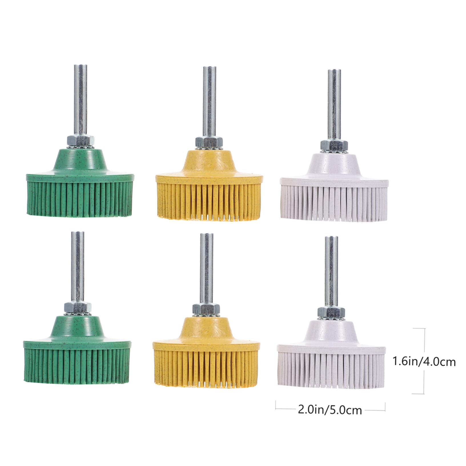 STOBAZA Deburring Wheel for Electric Drill 6pcs 2 Inch Abrasive Discs Rubber Coating