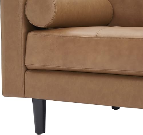 Miniatura 9 de Naomi Home Mid-Century Top Grain Genuine Leather Loveseat, Love Seat Sofa, Love Seats Furniture for Small Spaces, Modern Loveseats Sofas for Living