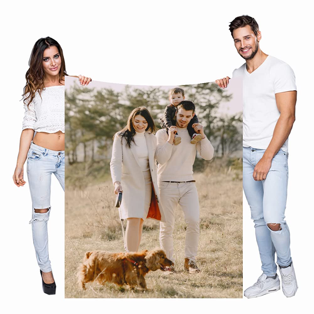 Haisimiery 01 Photo: Style 2 Personalised Blanket Photo Fleece Customised Throw With Picture Birthday Wedding Gift For Adult Baby Pet (01 Photo)