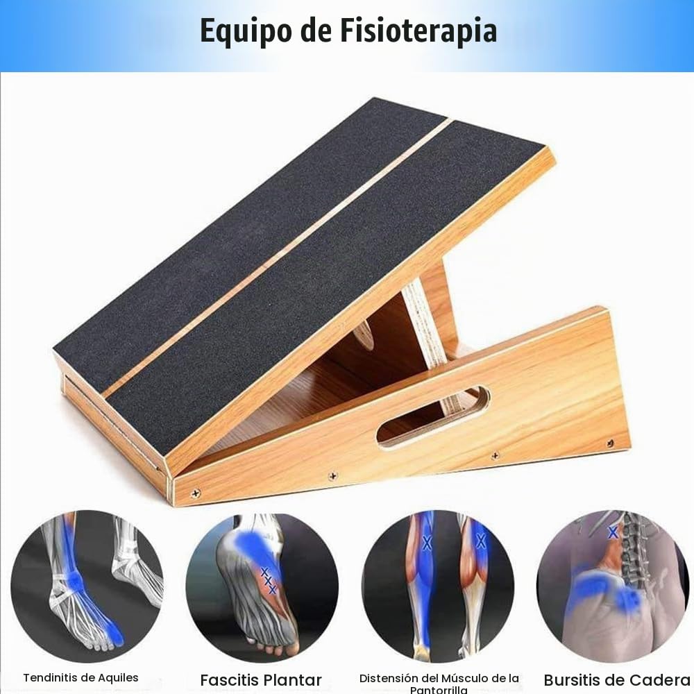 Tabla Inclinada De Madera Profesional,Tabla Inclinada Ajustable y Estirador De Pantorrilla,Tabla Elástica,Diseño De Mango Lateral Extra Para Portabilidad,Puede Ajustarse a 5 Alturas,Carga Máxima150kg